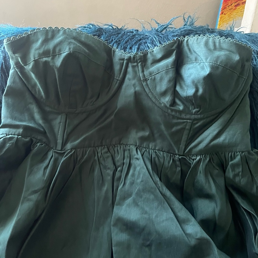 Selkie High Court Green Balsam Dress Large Silk Cotton - Picture 7 of 14